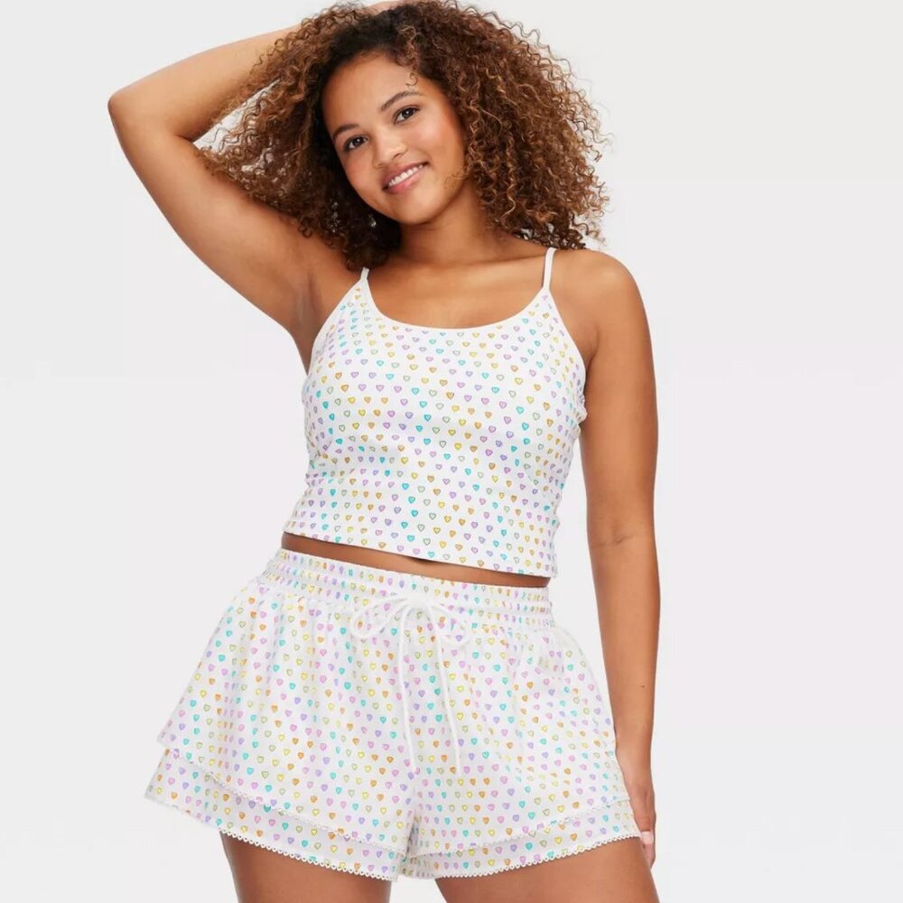 Disco Hearts Wave Drawstrings Shorts Pink/Lavender/Teal Roller Rabbit